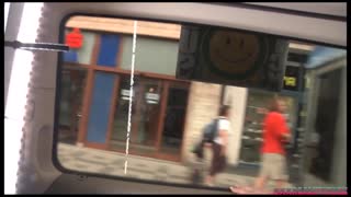married guy fucks redhead while driving around the city