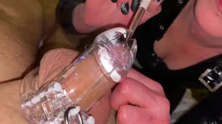 hey watch me stroke your caged cock in that chastity belt till you're throbbing hard