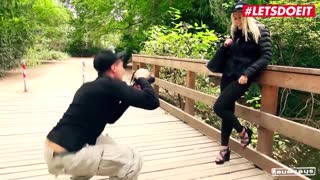 Yo tourist Jason Steel picks up sexy Czech babe Sweet Cat for van fuck blowjob and rough public ride