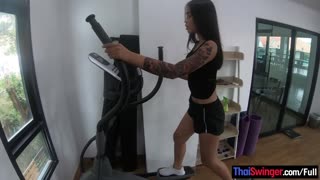 thai amateur teen 18+ does gym workout then gives a hot handjob 💦