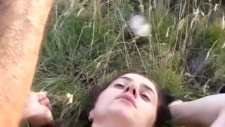 Neglected Brunette MILF Masturbates Then Fucked Hard in Woods by Strangers