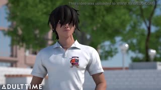 ADULT TIME Hentai Sex Headmaster Forces Tardy Classmates to Screw Publicly