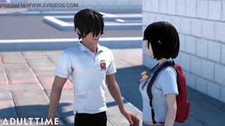 ADULT TIME Hentai Sex Headmaster Forces Tardy Classmates to Screw Publicly