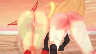 Pokemon-strandeventyr med frække Flannery og Cynthia