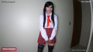 Blue-eyed Russian in skirt rides big cock cowgirl style for amateur debut on cam 😏📹