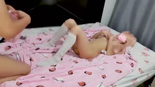 skinny uniform girl skips out for boyfriend's house pussy licking creampie surprise