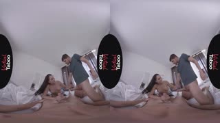 VR brunet anal ludder tager hardcore pik i rakte huller efter rodede blowjob