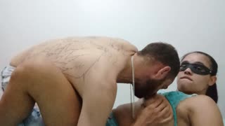 Masked Wife's Luscious Lips Devour Thick Cock