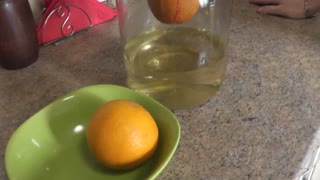 What a Naked Chef! Sexy Milf Frina Cooks Up Orange Balm Bare in Stockings and High Heels Her Hairy Pussy Natural Tits and Big Ass on Display