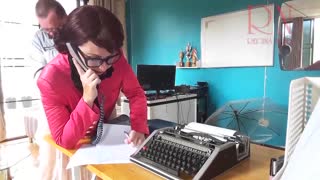 ENF office domination: boss fucks secretary on the phone! 😈 Blowjob action in the office, full video