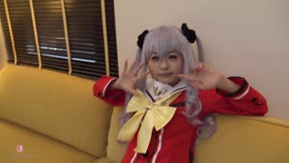 I confidently stroke cock in cute student uniform but get so aroused switching to ladylike one that I masturbate while jerking him off!
