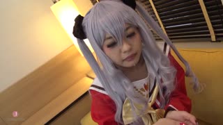 I confidently stroke cock in cute student uniform but get so aroused switching to ladylike one that I masturbate while jerking him off!