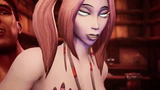 Azul es mejor en colas de Azeroth con threesome draenei que provoca deseos salvajes