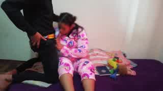 She catches me watching her masturbate then begs to suck out every drop and swallow