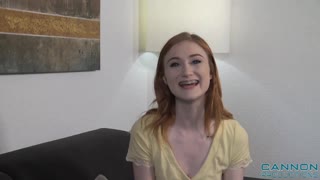 Petite redhead Scarlet Skies gets close with her neighbor