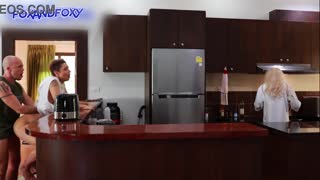 Almost caught surprise anal creampie during risky ass fuck nearby