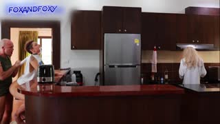 Almost caught surprise anal creampie during risky ass fuck nearby