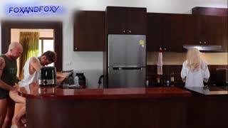 Almost caught surprise anal creampie during risky ass fuck nearby