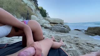 girlfriend rides cock in public spot