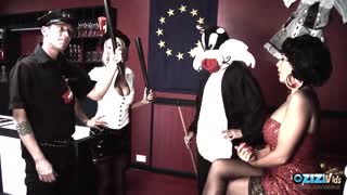 two babes crave more than one stiff cock to fill their eager pussies in steamy foursome