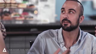 Wife Watches Bi-Curious Hubby Pound Dick Bareback in Interracial Threesome