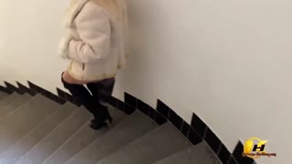 Big Tits MILF with FOX TAIL on STAIRWELL in BUILDING