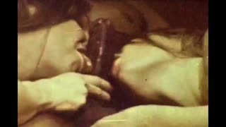 A steamy vintage threesome showcases interracial heat with hairy charm