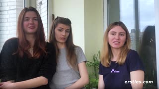 Ersties Brunette Threesome Delivers Direct Lesbian Pussy Eating And Facesitting