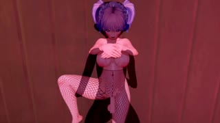 3d hentai babe with huge tits and ass rides cock in fishnets for creampie orgasm