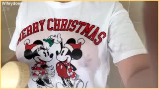 ஹோம் பெரிய முலை ஹவுஸ்வைஃப் ஈர கிறிஸ்துமஸ் முலை விளையாட்டு