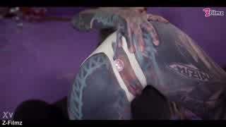 Latex Tattoo Anal Fist Training With Big Squirt And Gape
