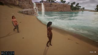 Intense lesbian threesome erupts wildly on the beach