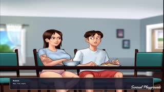 Summertime saga - pawg bbw payudara gedhe ing threesome liar