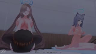 MMD Blue Archive Group Sex with Asuna Karin Shiroko
