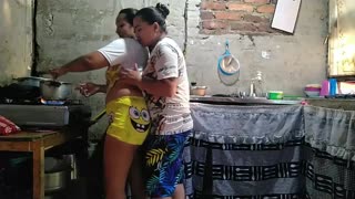 WOW, LOVE GETTING SURPRISED AND FUCKED HARD IN THE KITCHEN!