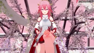 Yae Mikos vilde sutning og fucking i Genshin Impact POV