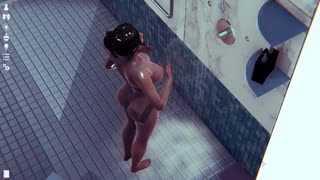 Whoa, check out those big tits getting all steamy in the shower! 💦