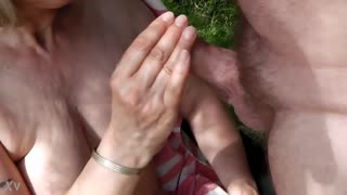 Real Amateur Housewife Triggers Explosive Finish in the Woods