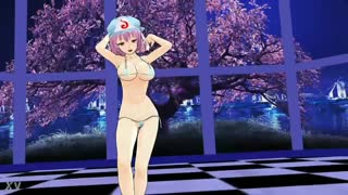 Yuyuko Saigyouji Touhou MMD r18 reveals explicit big tits action