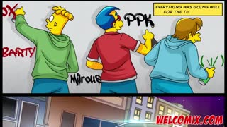 I can’t believe I’m watching three guys bang busty police officers in costumes from The Simptoons!