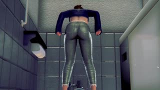 İri göğüslü tuvalet sahnesi