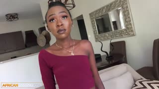 Skinny Ebony Actress Fully Committed to the Audition for the Casting Agent