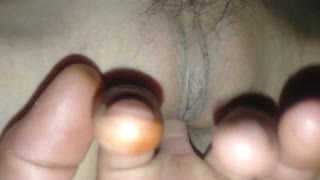 hey, rubbing my shaft on her wet slit till she climaxes