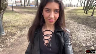 Girl Takes Facial Cumshot Before Public Park Cumwalk Covered in Huge Load Shocking Strangers