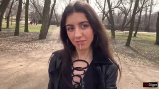 Girl Takes Facial Cumshot Before Public Park Cumwalk Covered in Huge Load Shocking Strangers