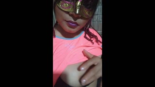 Amateur MILF with perfect natural big tits teases in exclusive homemade video