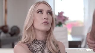 big tit blonde confronts young stud's massive cock with raw emotion