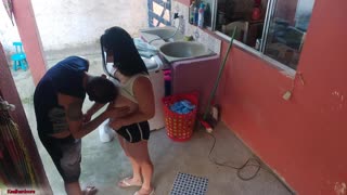 Nachdem der Boss weg war, ergab sich die Maid meiner harten Begierde