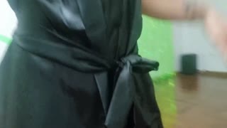 Espuleta maia flashes bare body changing clothes with street window wide open!