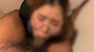 Glasses girl in Japanese school uniform gets anal sex with creampie